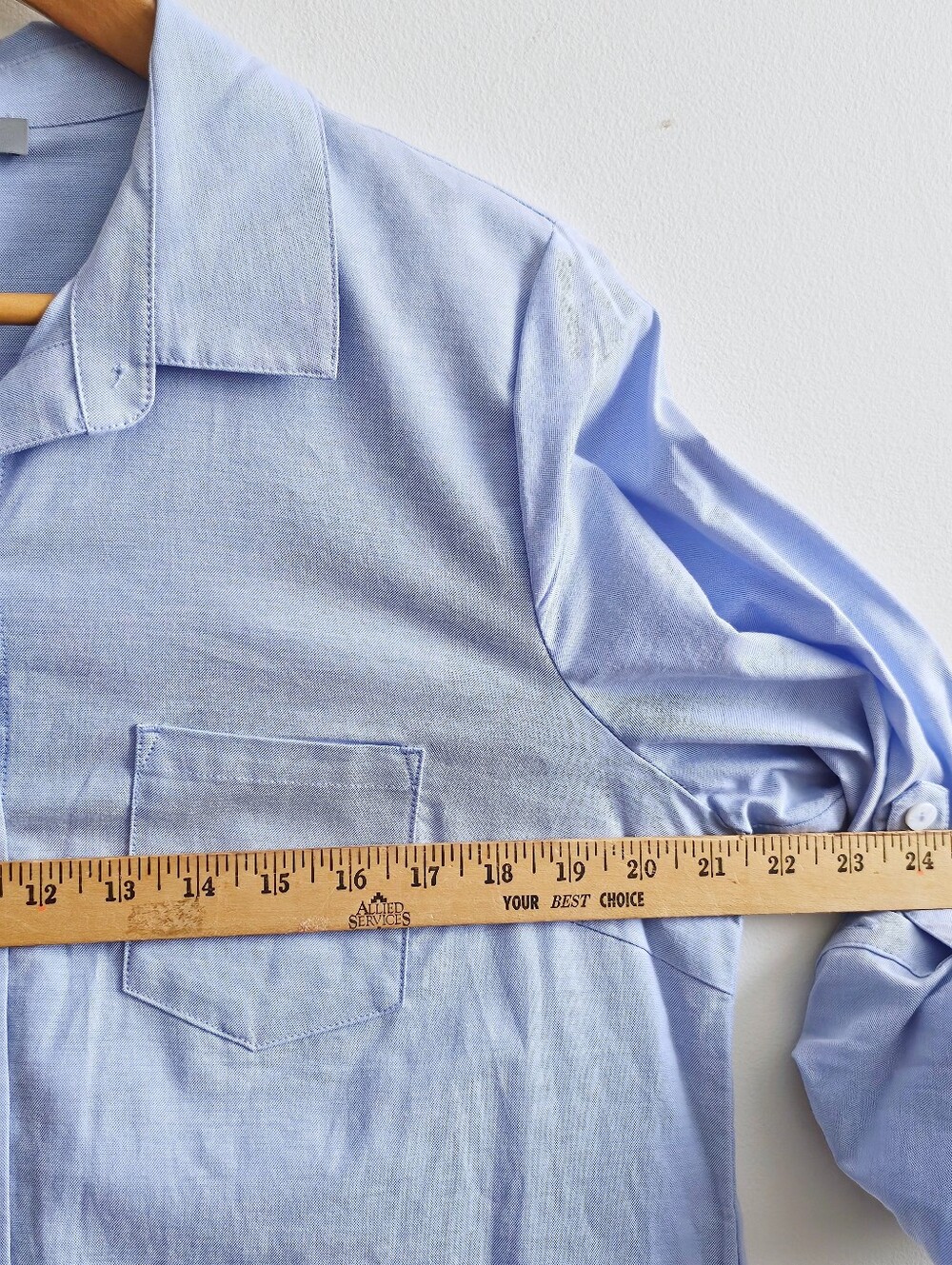 Habitat Shirt Dress Womens M Blue Cotton Stretch Roll Tab Sleeve Midi Pockets - Picture 6 of 6